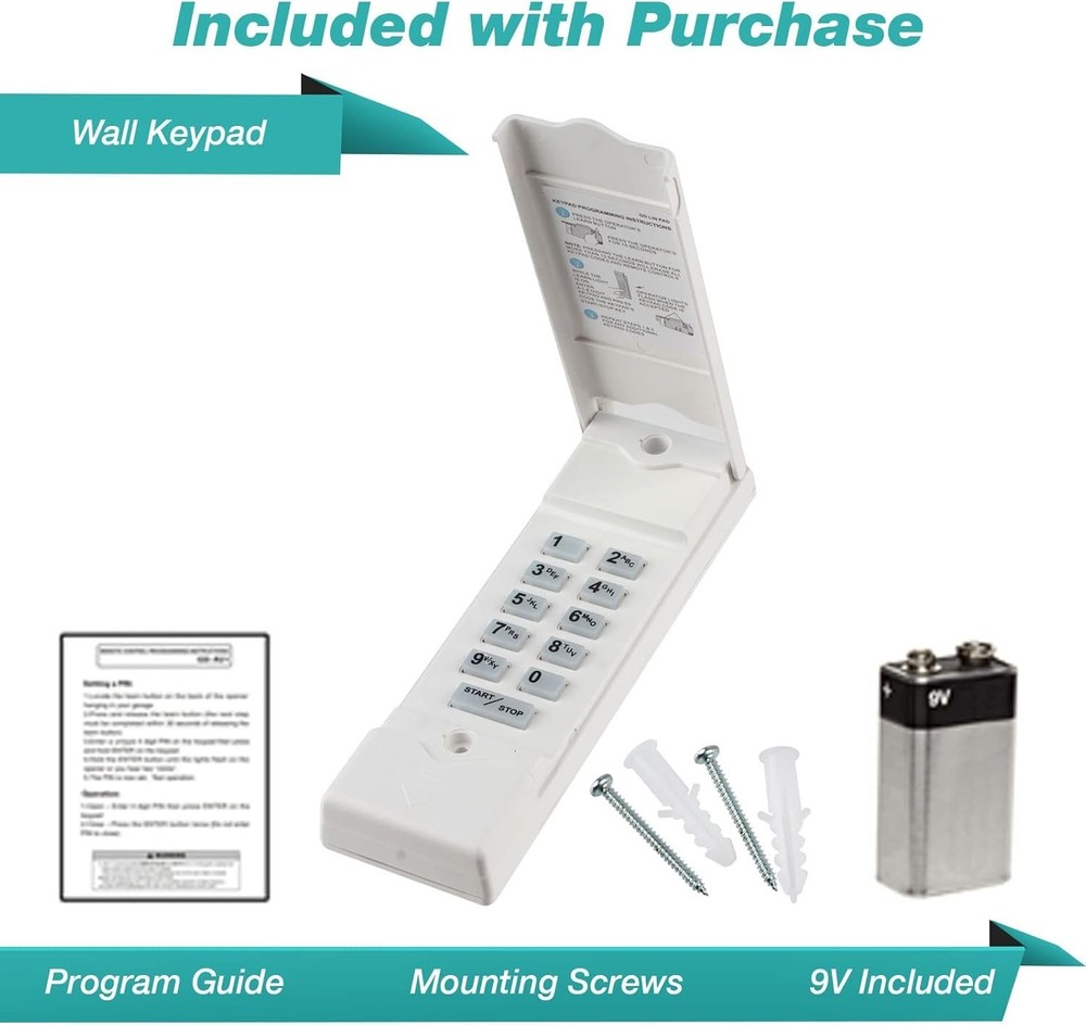Linear Garage Door Remote Keypad - Ergonomic, Lightweight & Easy to Program