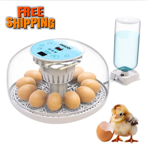Incubators for Hatching Eggs 12 Egg Automatic Turner with Temperature Humidity