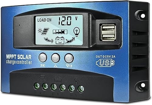 [Upgraded] 30A MPPT Solar Charge Controller, 12V/ 24V Solar Panel 30A MPPT-Blue