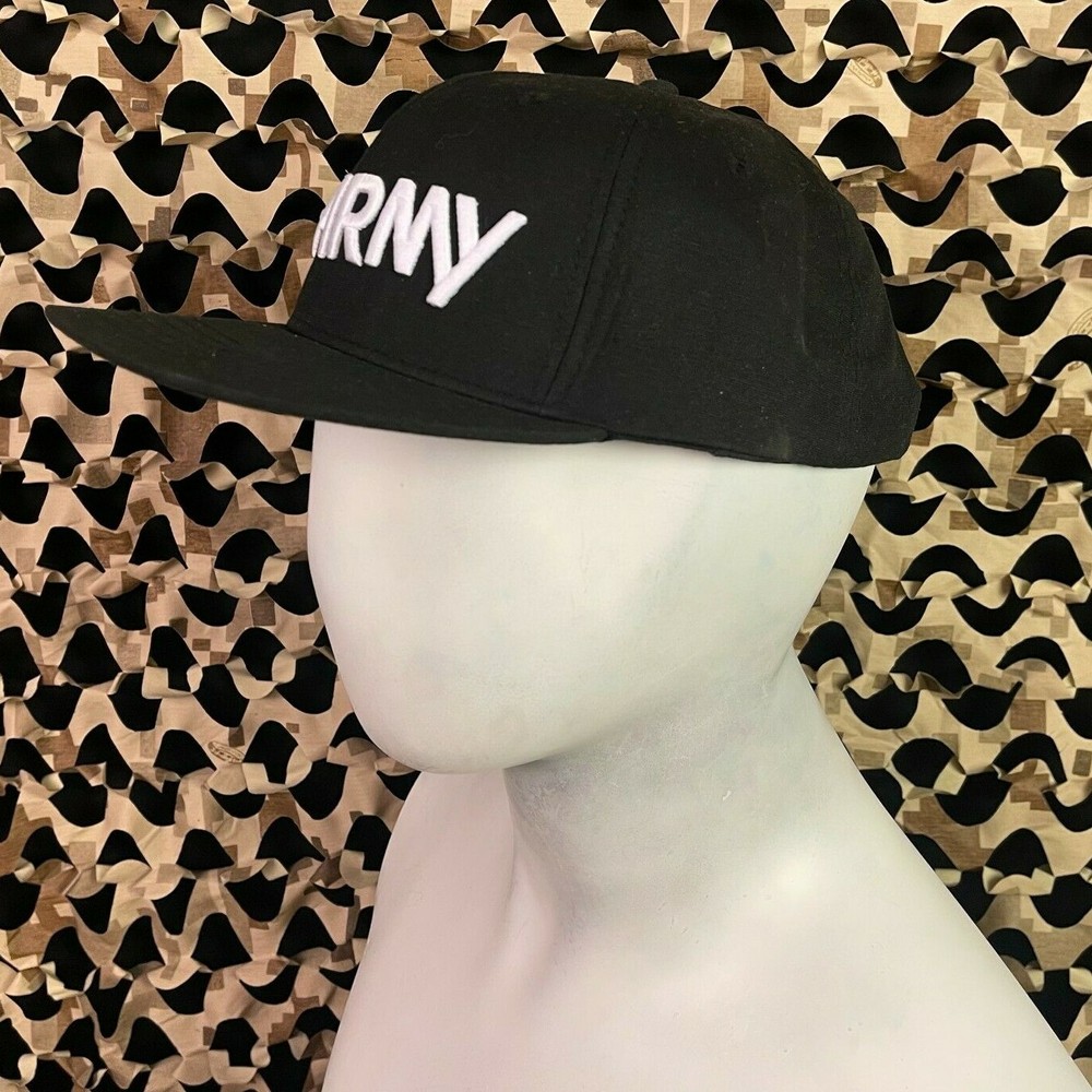 NEW HK Army Snap Back Typeface Hat - Black/White