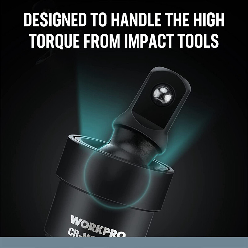WORKPRO Impact Universal Joint Sets 3PCS 1/2" 3/8" 1/4" Dr Swivel Socket Adapter