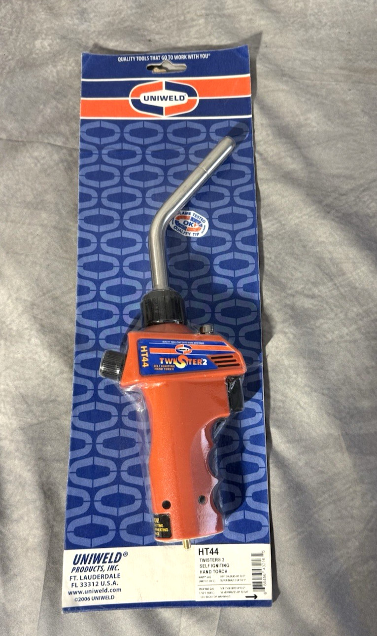 NEW! Uniweld HT44 Twister 2 Self-Igniting Propane or MAPP Gas Hand Torch