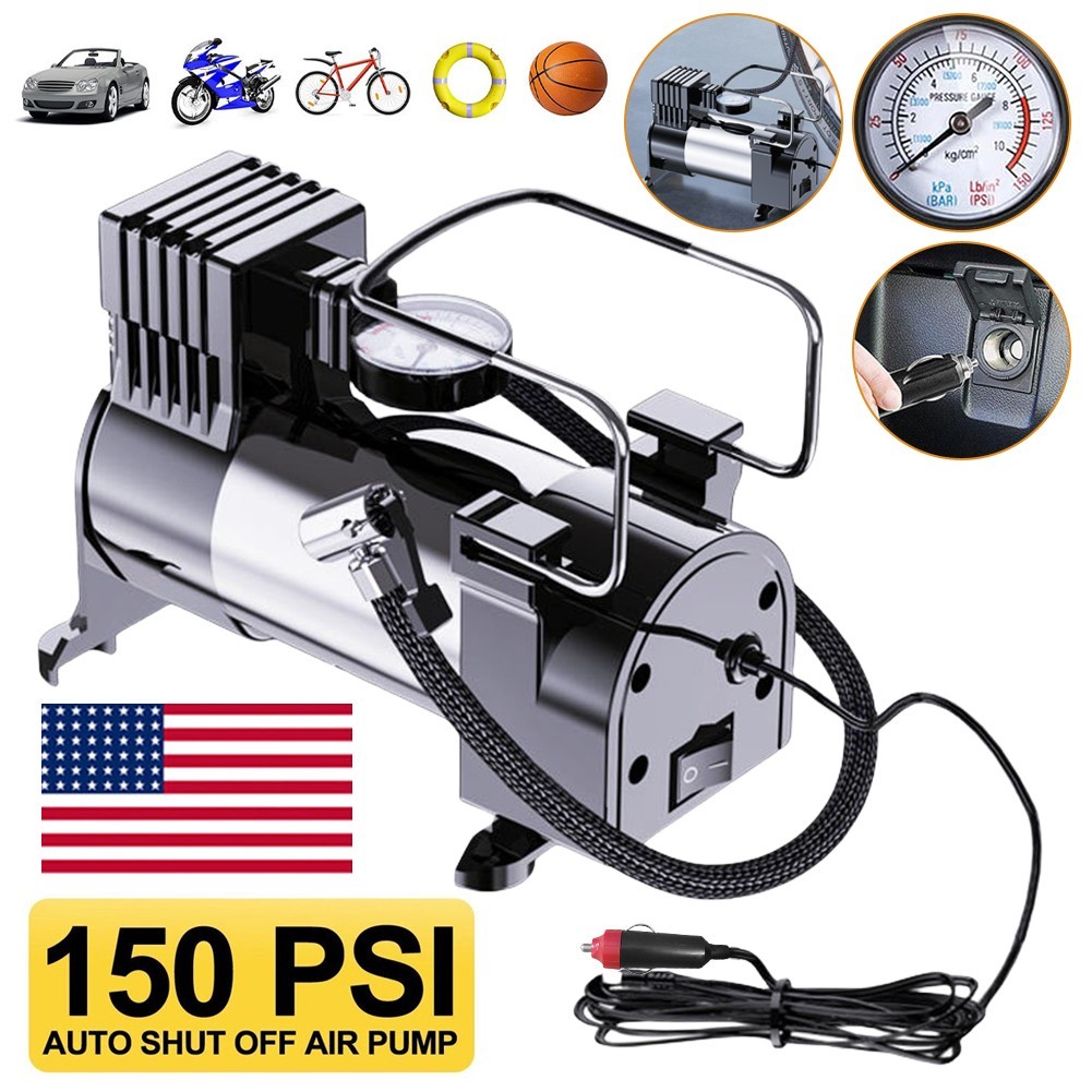 Heavy Duty Portable Air Compressor Car Tire Inflator Electric Pump Auto 12V USA