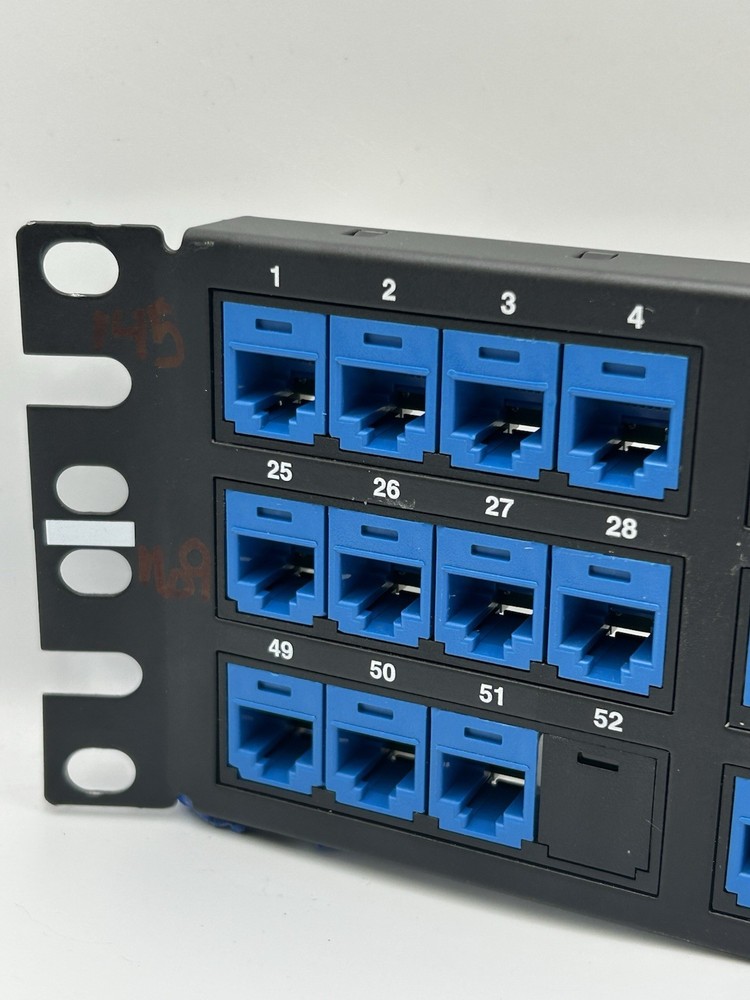 PANDUIT Mini-Com 72 Port Angled Cat 6 Patch Panel 2U CPPA72FMWBLY TX6A Modules