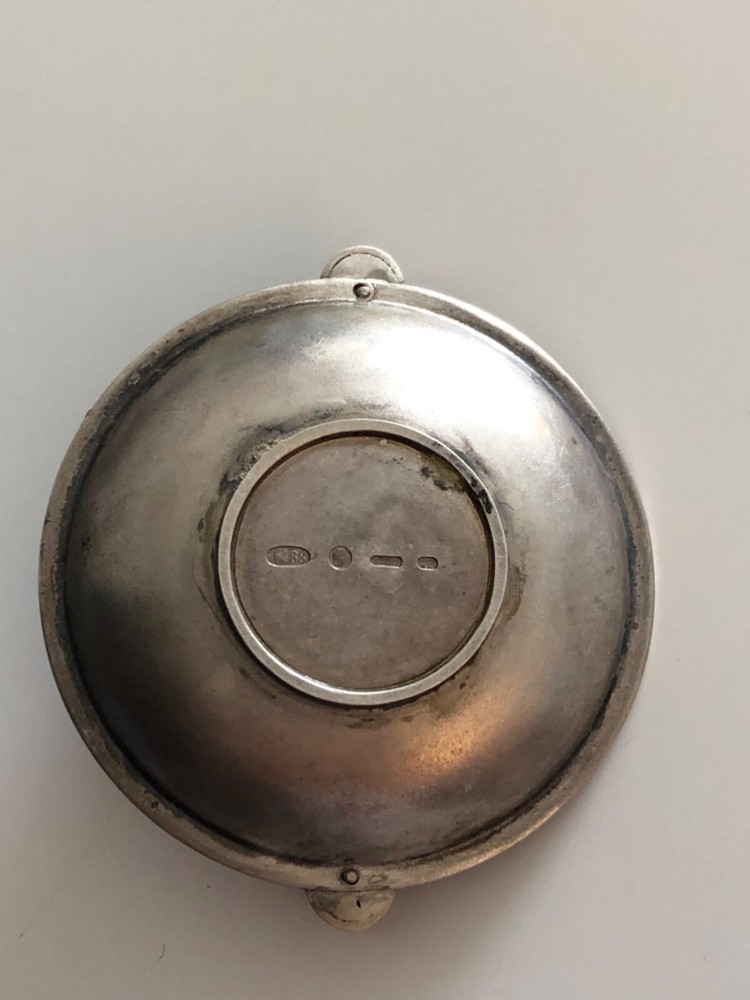 Russian silver small red enameled sweet meat dish