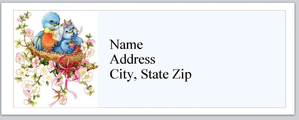 Personalized Address Labels Blue Birds (P 458)