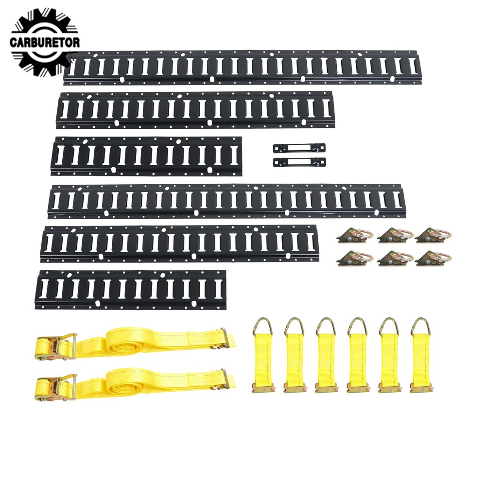 22 Pcs Mixed Size 2ft 3ft 4ft Black E Track Rails Complete Kit With Hardware