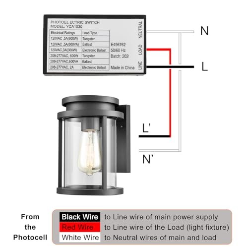 YCA1030 Hard-Wired Post Eye Light Control with Photocell Light Sensor, 1 Pack
