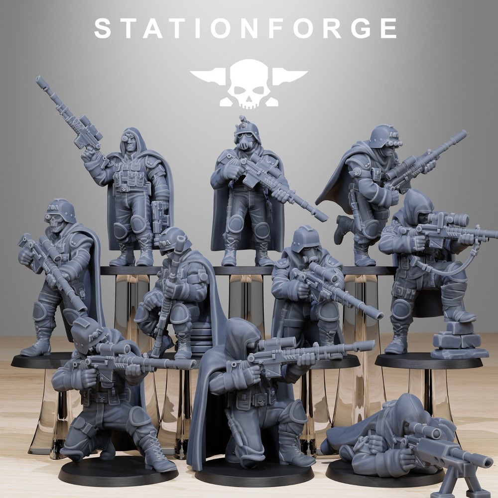 Station Forge Miniatures GrimGuard Snipers Sci Fi Grim Dark Wargame Proxy Minis