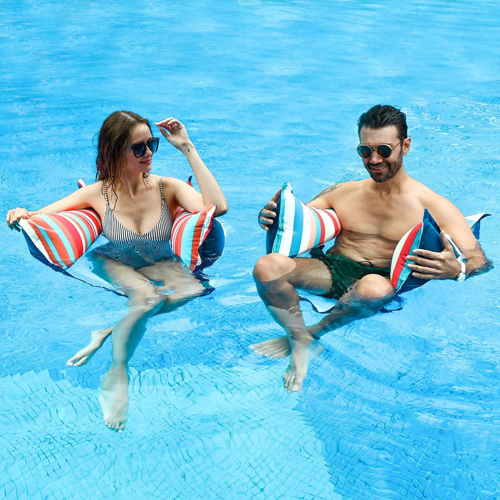 Fabric Pool Hammock Floats, XL, 2Pack Inflatable Multi Purpose Water Hammocks Fl
