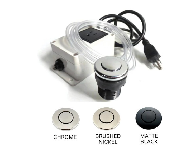 Air Switch Assembly for Garbage Disposal - Chrome Button
