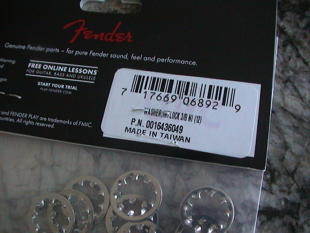 FENDER POTENTIOMETER LOCKING WASHERS (12) PN 001-6436-049 NEW