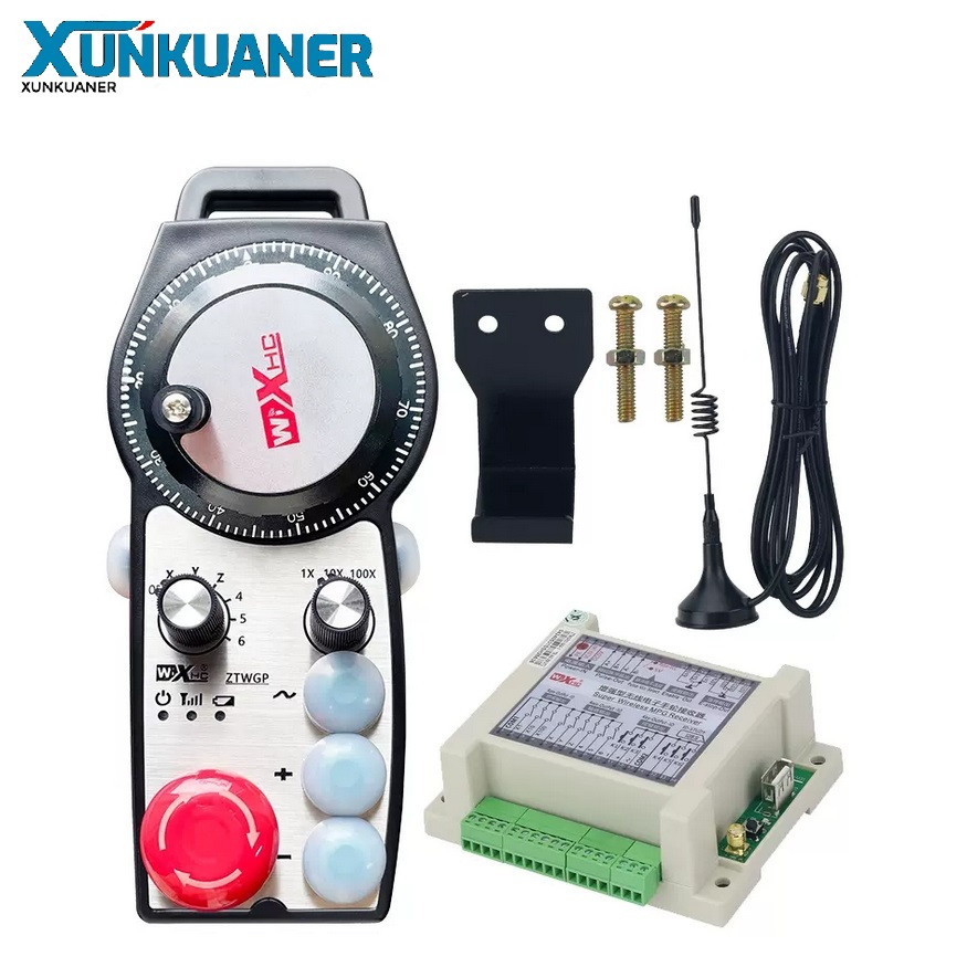 CNC 6 Axis Wireless Handwheel Manual Pulse Generator MPG Controller + Receiver