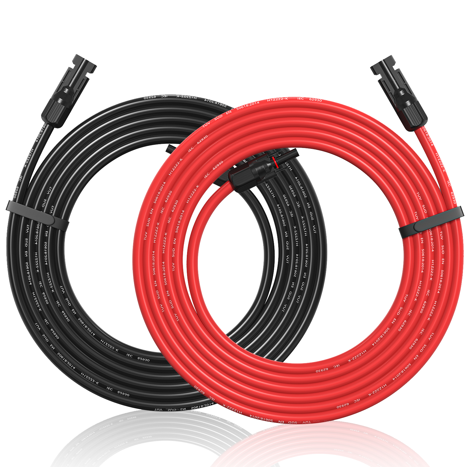 10 AWG Solar Panel Extension PV Cable Wire Solar Connectors Pair Black Red 6mm²