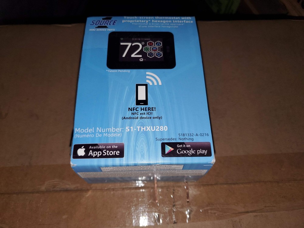 Source-1 S1-THXU280B Touch-Screen Thermostat with Proprietary Hexagon Interface