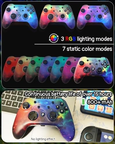Wzuiсov RGB Game Controller for Switch, PC, iOS & Android | Wireless Red&Blue