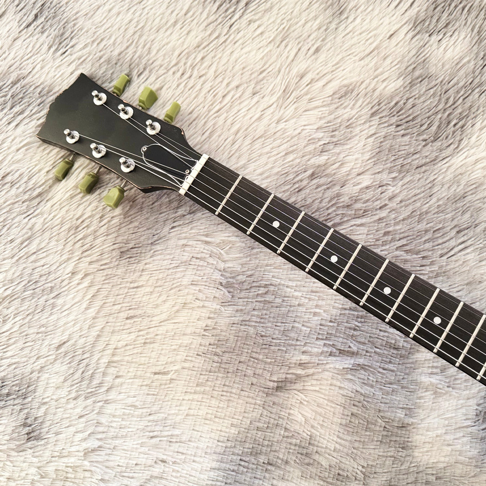 SG Electric Guitar, Matte Black Relic Finish, Single Humbucker Pickup, Aged Hard