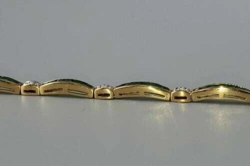 8 CT Princess Simulated Emerald Tennis Bracelet for Women