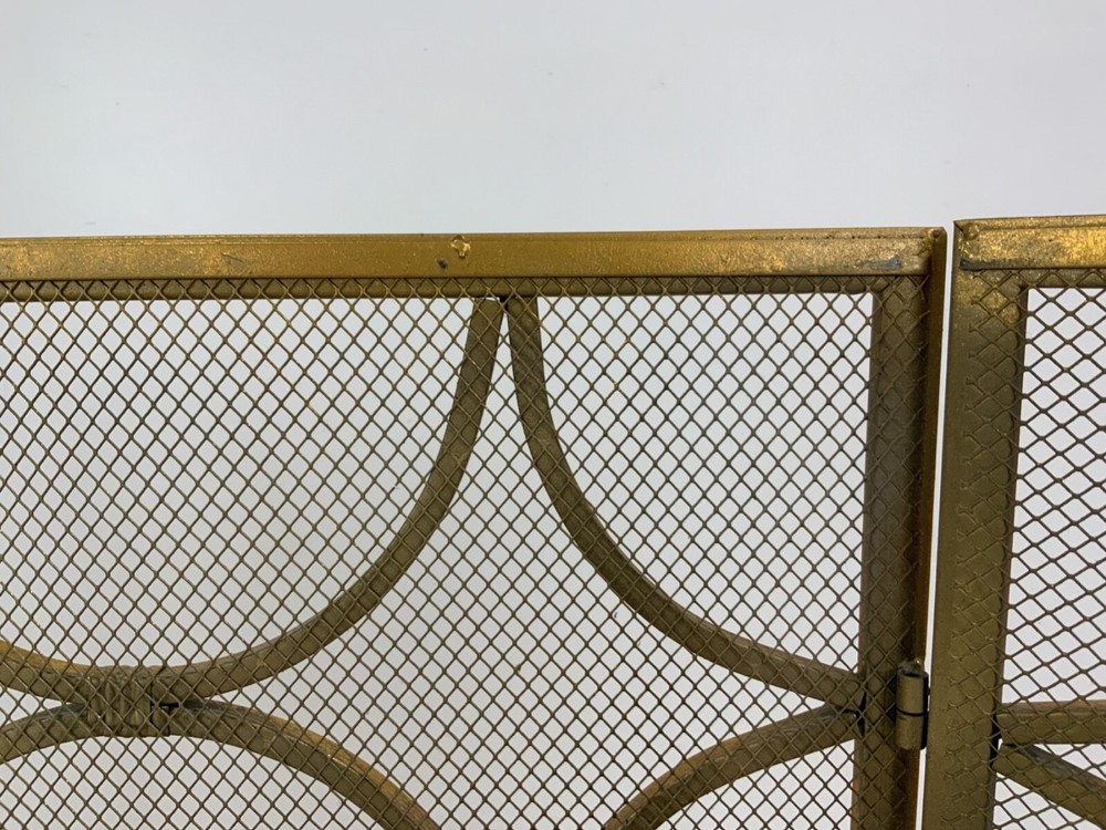 Vintage Iron Tri-Fold Fireplace Spark Screen