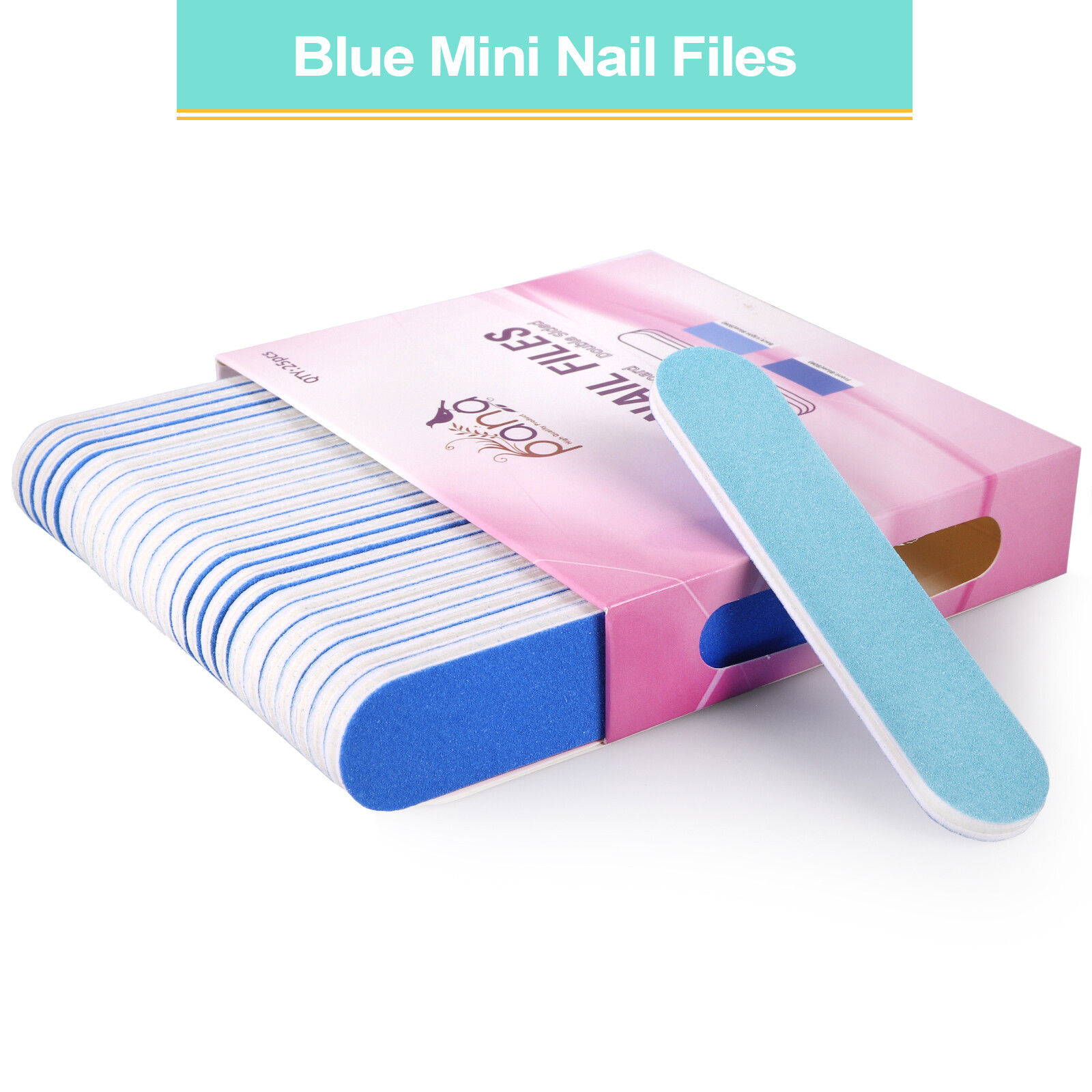PANA 25pc Double-Sided Emery Board Mini Nail Files for Manicures & Nail Prep