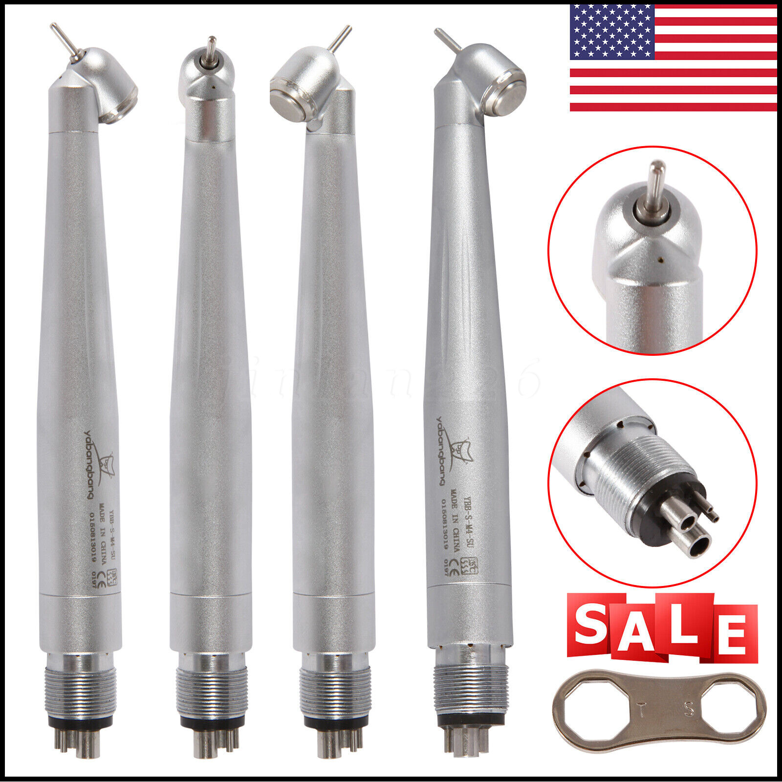 Yabangbang Dental 45 Degree Surgical High Speed Handpiece Push Button 4Hole WCA4