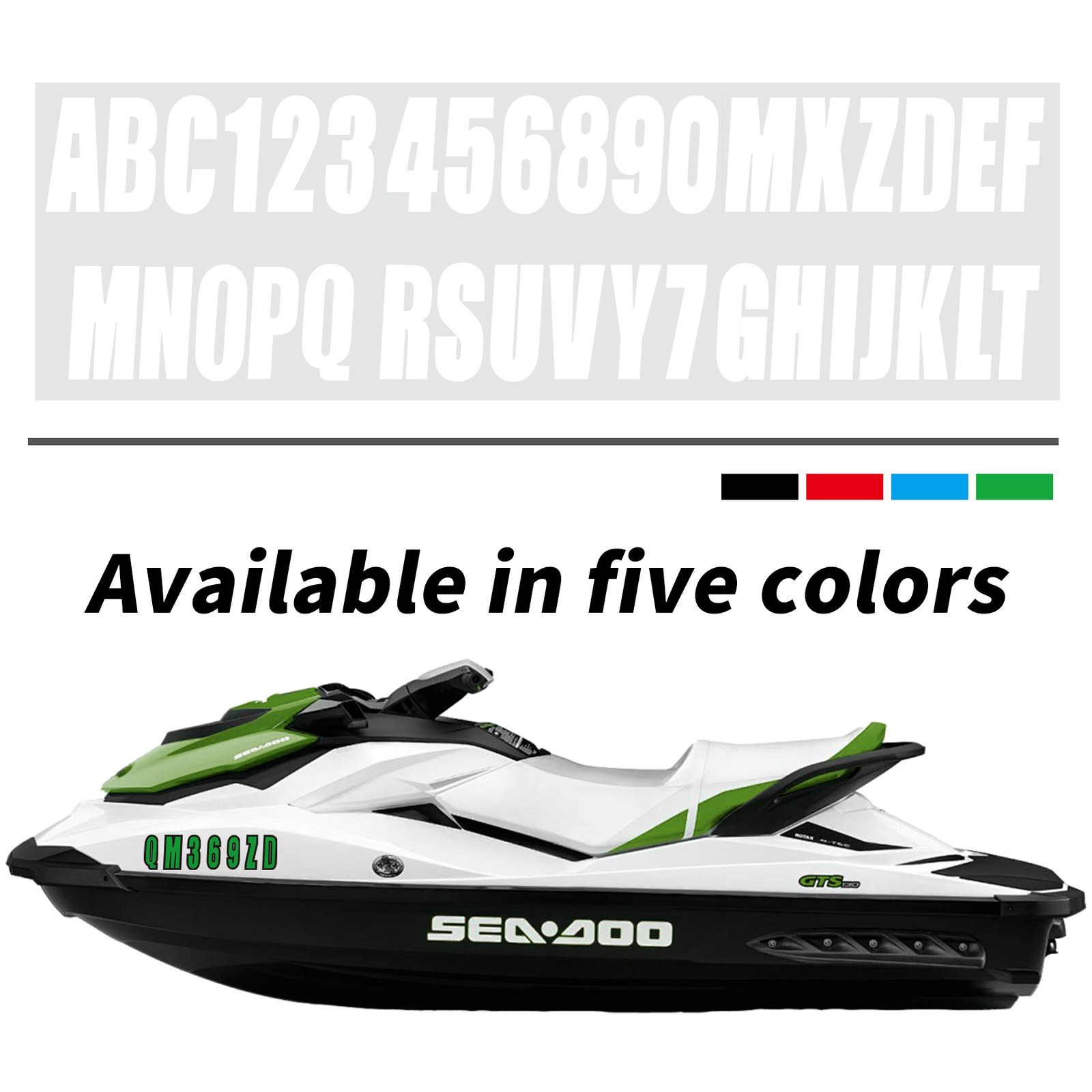 White Boat PWC ID Numbers Decals Registration Stickers 4 sets 0-9 and A-Z Decals