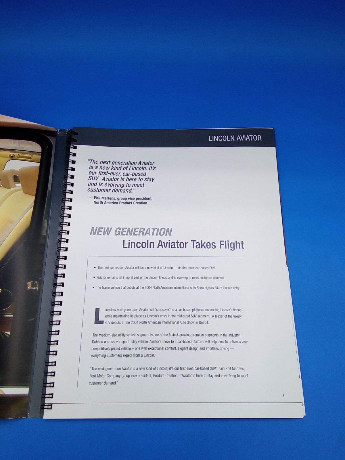 Lincoln Aviator Sales Brochure Catalog