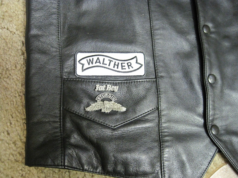WALTHER FIREARMS VEST PATCH BLK ON WHT HOOK BACK 1.25 X 4 IN RECTANGLE GUN PATCH