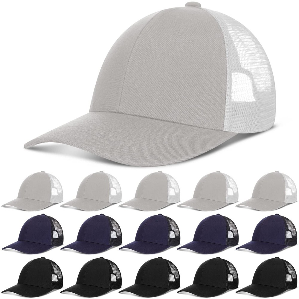 Jecery 15 Pack Unisex Mesh Trucker Hat Baseball Cap Bulk Adjustable Plain Bla...