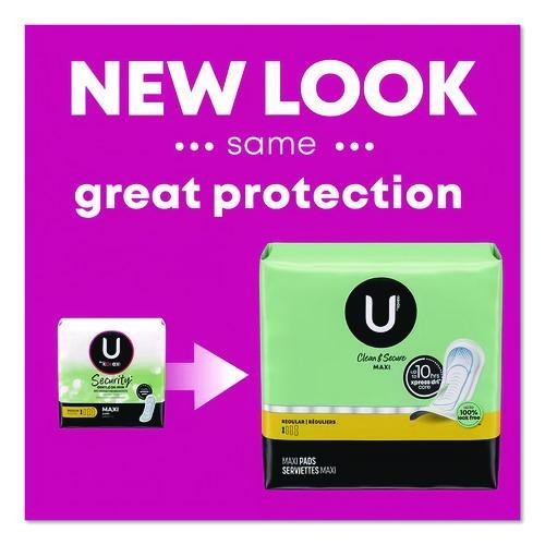 Kotex U by Kotex Security Maxi Pads, Unscented, Regular Absorbency, 48/Pack