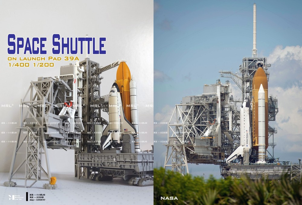 1/400 Space Shuttle on Launch PAD 3D Printing Model Builded A set
