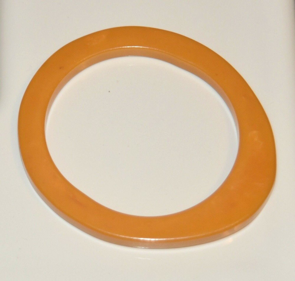 Vintage Orange Asymmetric Bakelite Bangle Bracelet UNUSUAL Design