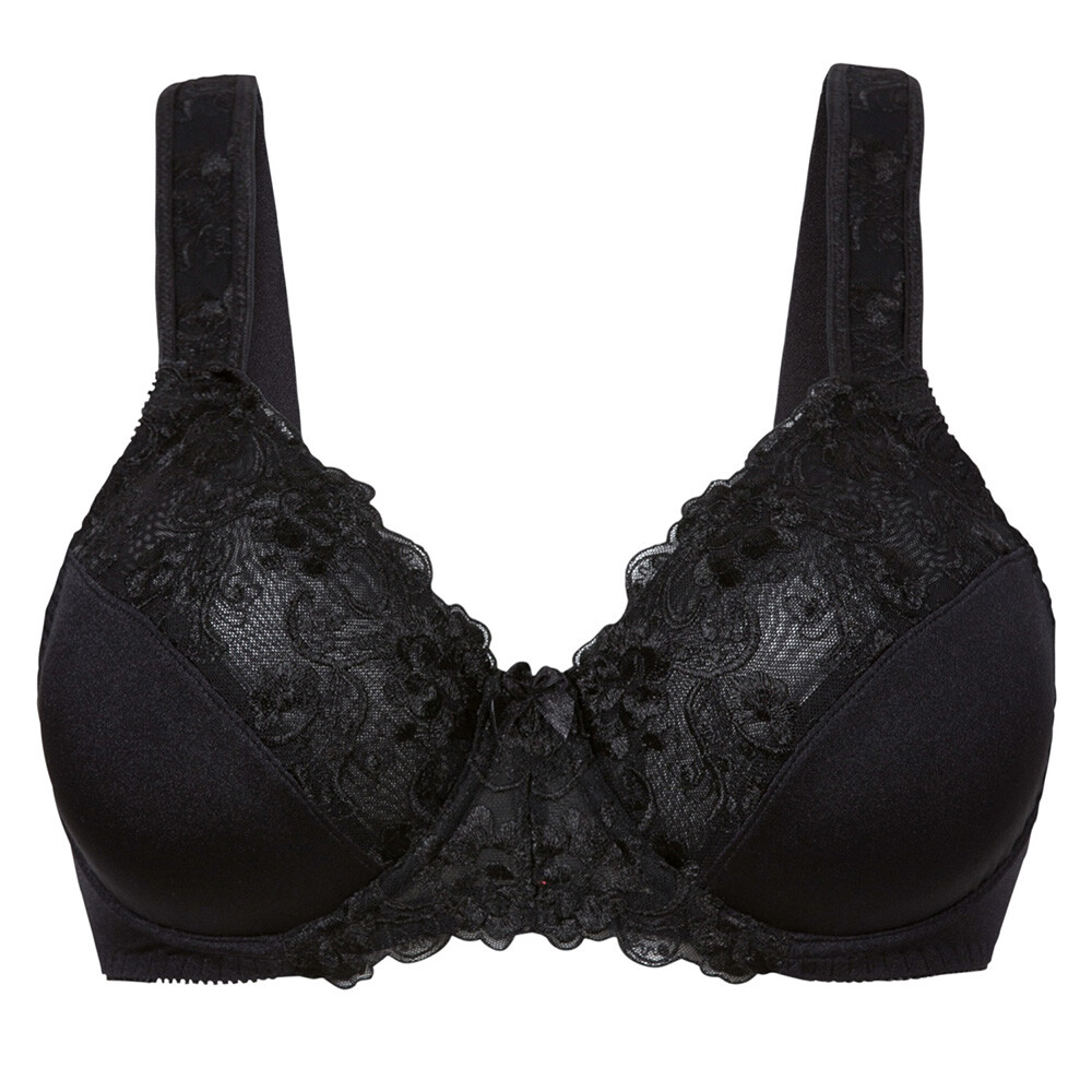 Big Size Womens Full Coverage Non padded Underwire Embroidered Minimizer Bra
