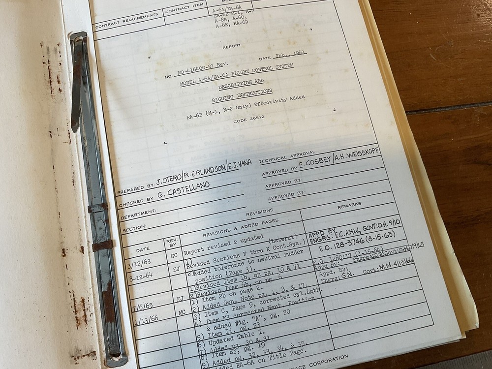 ORIGINAL 1963 GRUMMAN A-6A EA-6A FLIGHT CONTROL SYSTEMS GUIDE BOOK