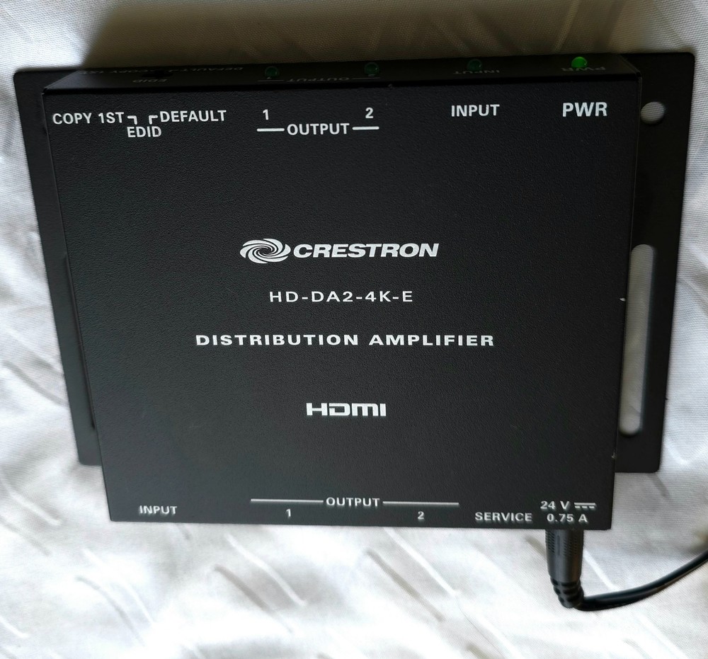 Crestron HD-DA2-4K-E HDMI Distribution Amplifier With OEM Power Supply.