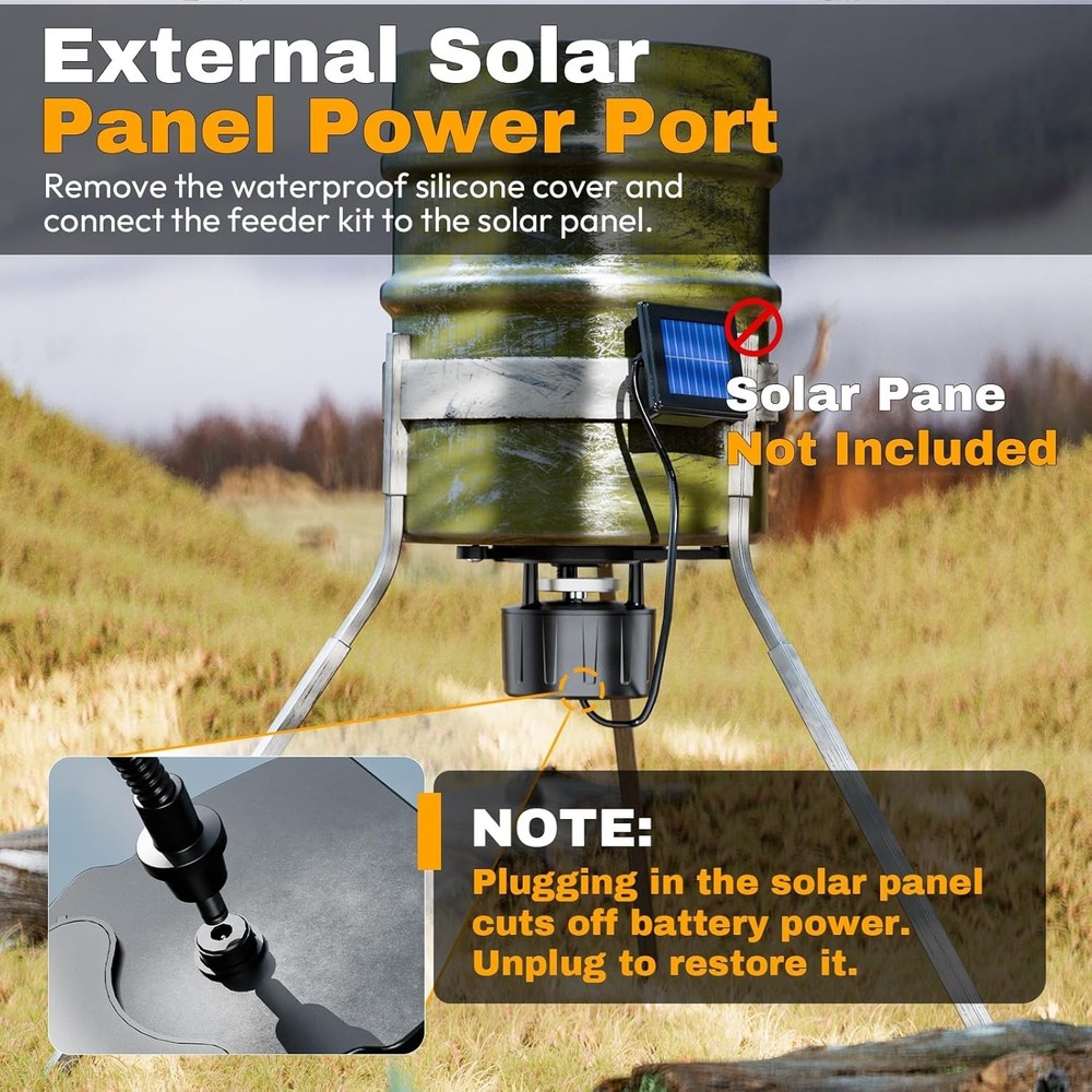 Automatic Digital Timer Deer Feeder Kit with Battery and Solar Compatibility