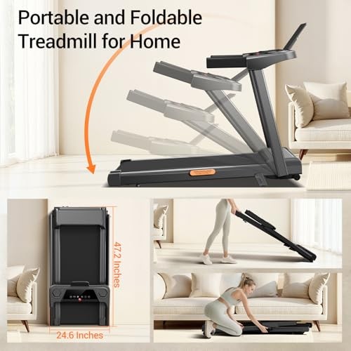 LONTEK 12% 3-in-1 Portable Treadmills, 300 lbs, 3.0HP Quiet - Scratch & Dent