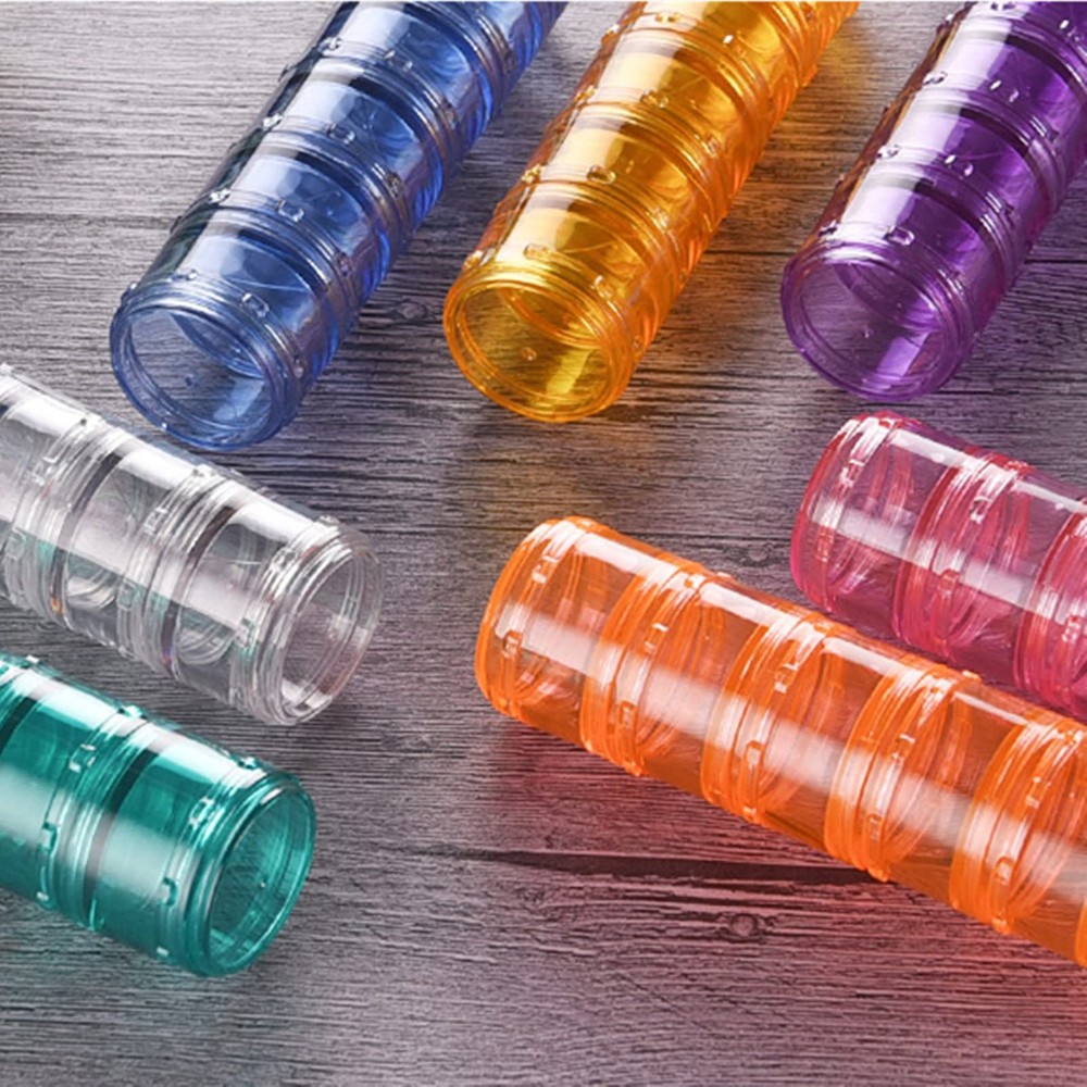 7 Day Stackable Pill Organizers Round Pill Tower Boxes with Lids for Supplements