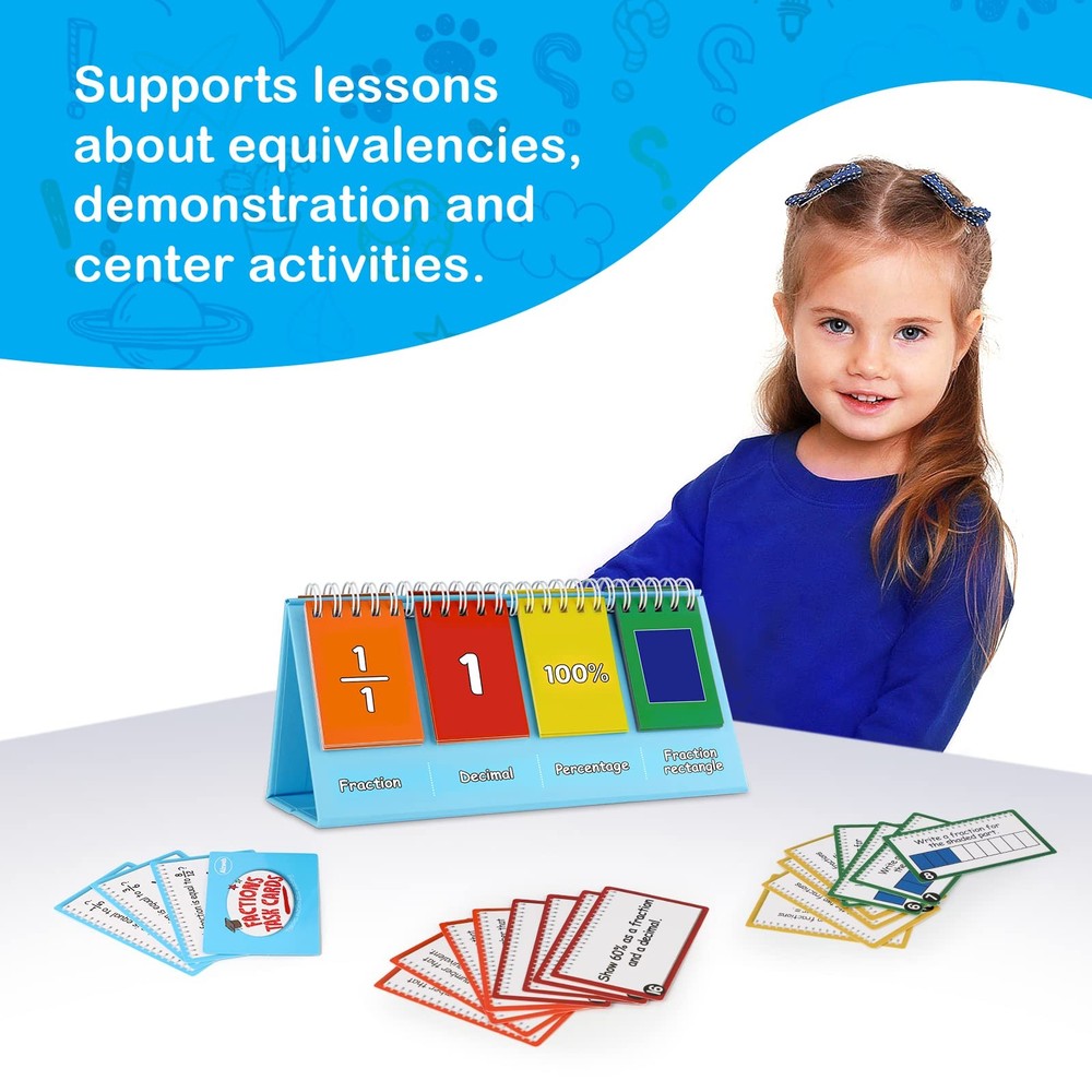 Double-Sided Fractions and Equivalency Flip Chart - Math Manipulatives for