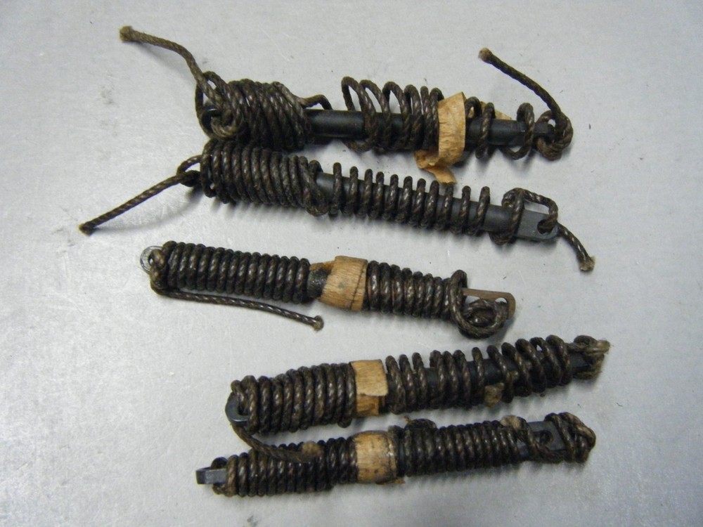 Lot of 5 Vintage Steel Rifle Bore Pull Through Cleaning Tool