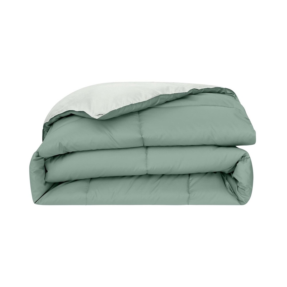 Down Alternative Reversible Comforter Ivory/Sage Green Twin