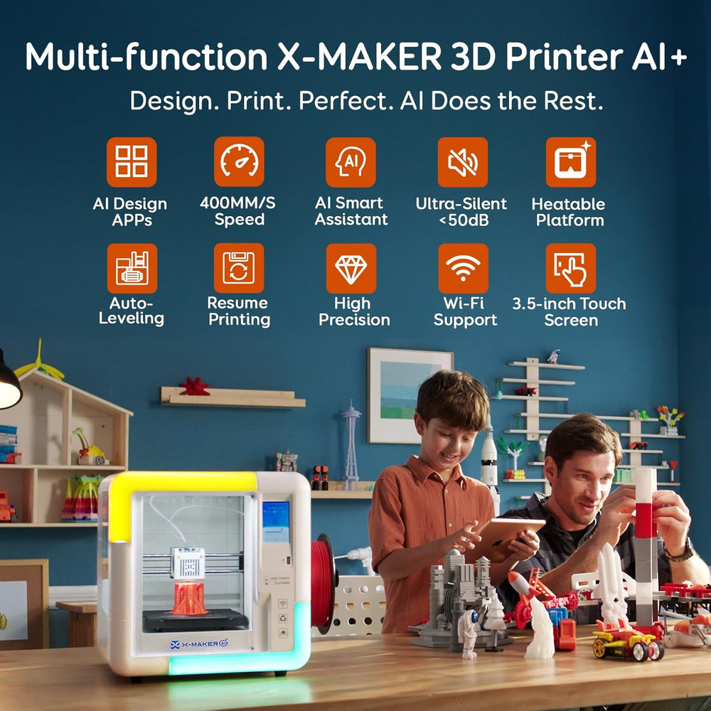 3D Printer for Kids & Beginners, Ai-Powered Fully Assembled 3D Printer with up t