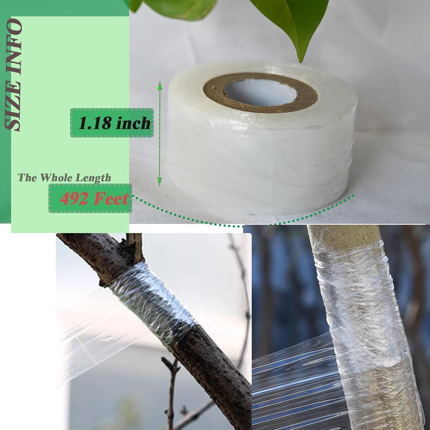 Garden Grafting Tape, 2 Pack Stretchable Garden Grafting Film Plants Repair Budd
