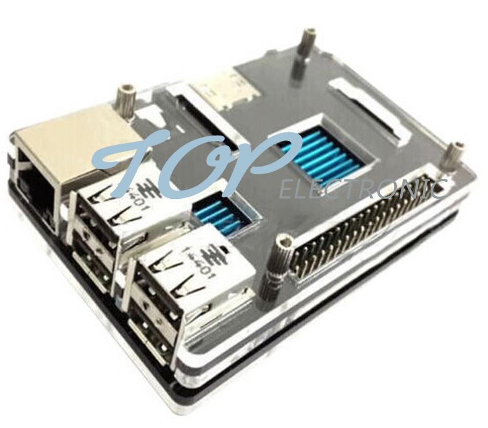NEW Clear Protective Case Cover Shell Enclosure Box Raspberry Pi 2 Model B,B+,V5