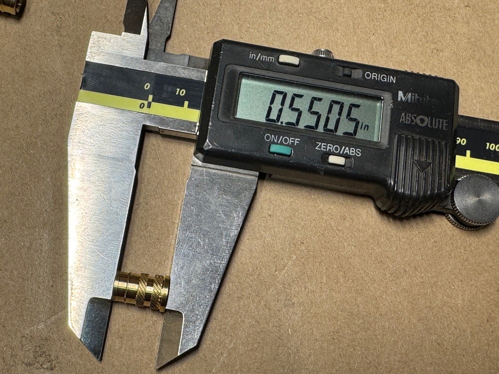 100x Brass 1/4-20 Threaded Inserts for Plastic 3D Printer Heat Set .500L EK