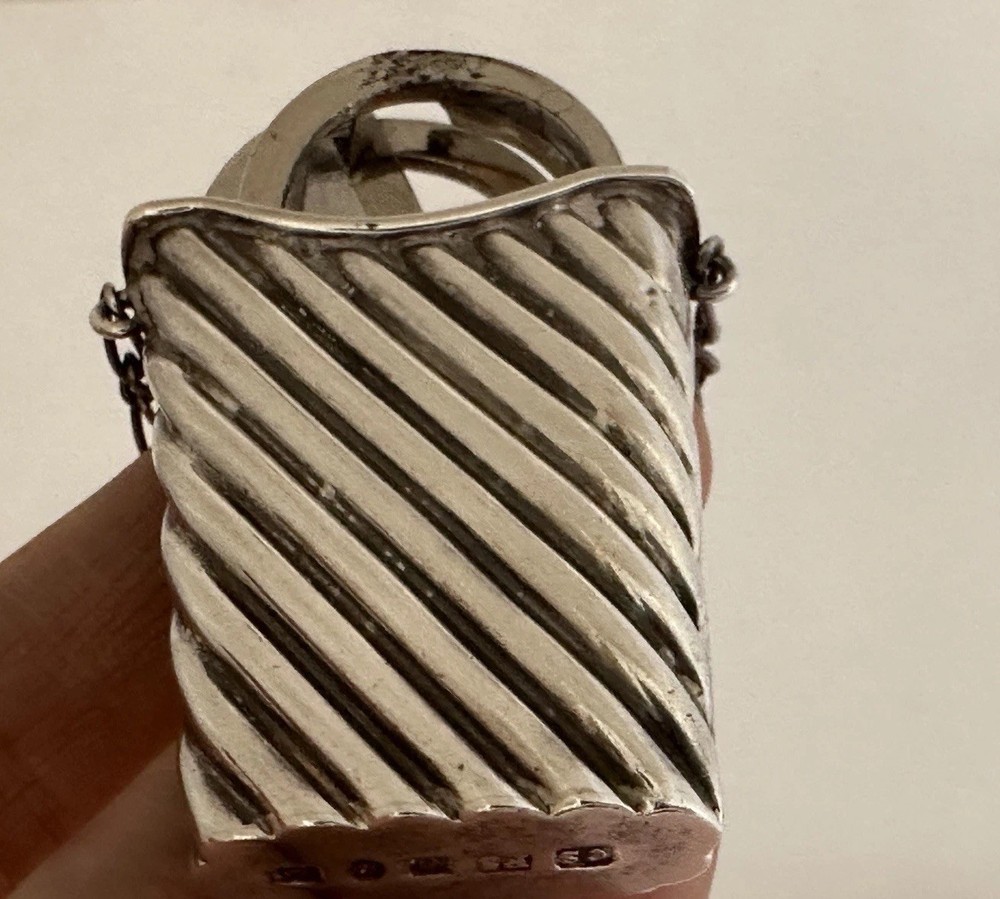 Victorian Solid Silver Chatelaine Folding Scissors Case And Scissors c.1889
