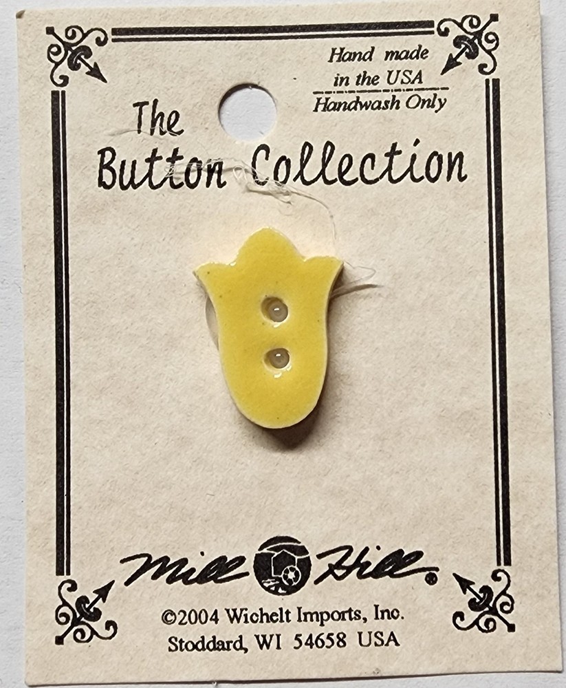 DIY Mill Hill Ceramic Button - Yellow Spring Tulip