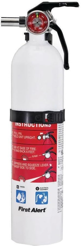 Durable Safety Fire Extinguisher, 5-B:C Rated for Small Fires & Quick Access