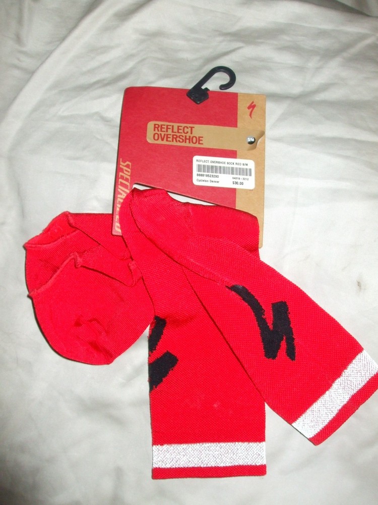 Specialized Reflect Overshoe Socks, Red, S/M