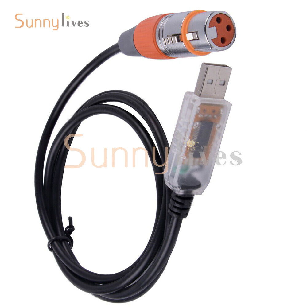 USB to DMX Interface Adapter Cable Stage Light PC DMX512 Controller Dimmer DMX.